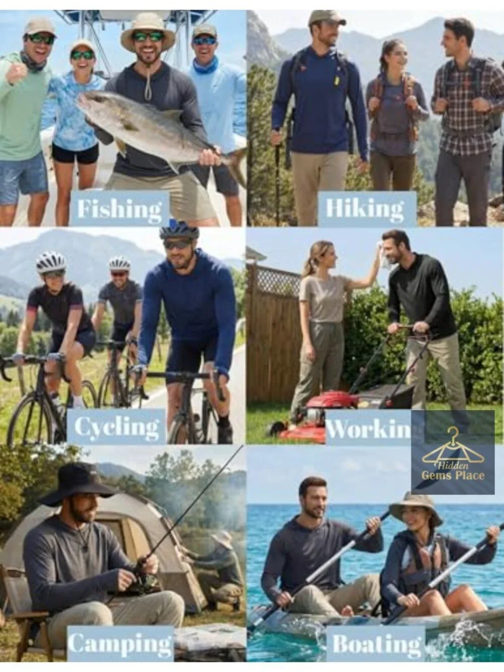 SPF 50+ Long Sleeve Rash Guard Sun Hoodie Fishing Shirt with Thumbhole